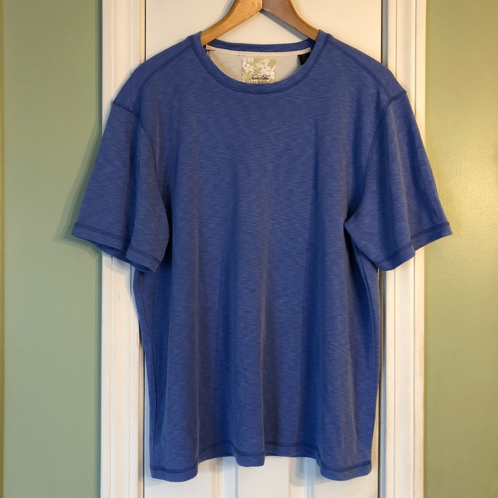 Tasso Elba Island Blue Marl Tee Crew Neck T-Shirt